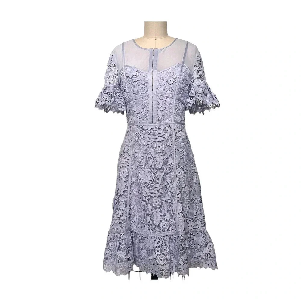 FRENCH CONNECTION Binadari Cabello Lilac  Lace Dress Size 2